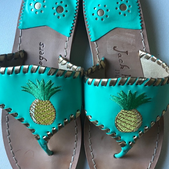 Jack Rogers Pineapple Sandals - Size 7 1/2 - Picture 2 of 4